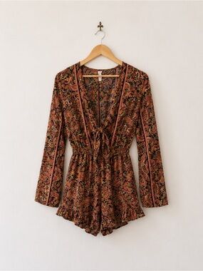Free People Raga Venetian Paisley Shorts Romper